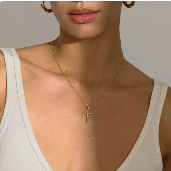 New awe inspired diamond sword amulet Gold Sword Pendant - Picture 2 of 5